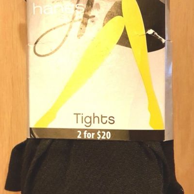 Hanes 0B408 Black Chevron Texture Matte Opaque Tights, S  - MSRP $12